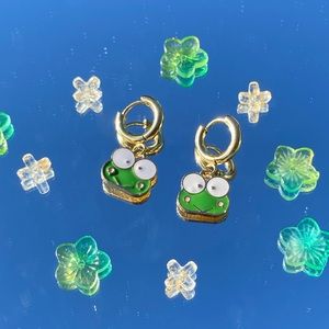 Sanrio Keroppi Earrings - 24k Gold Plated Stainless Steel Hopps